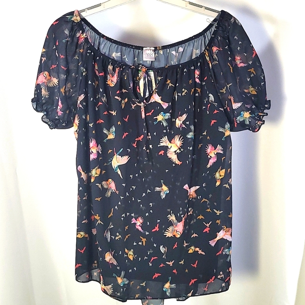 Bird Print Babydoll Top | NWT
